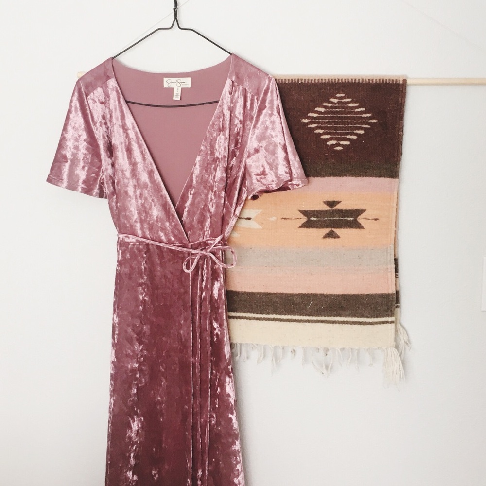 JESSICA SIMPSON MATERNITY Wrap Dress Crush Velvet